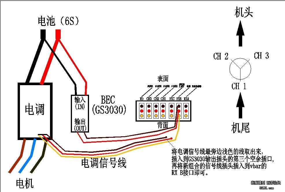 关于外置BEC的接线方式--新人请入 电池,电调,FUTABA 作者:暗夜公爵 8040 