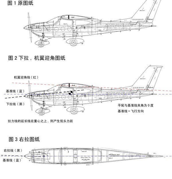 首发:图纸,照片生动地介绍下拉,右拉,机翼迎角 图纸 作者:飞行者 1506 