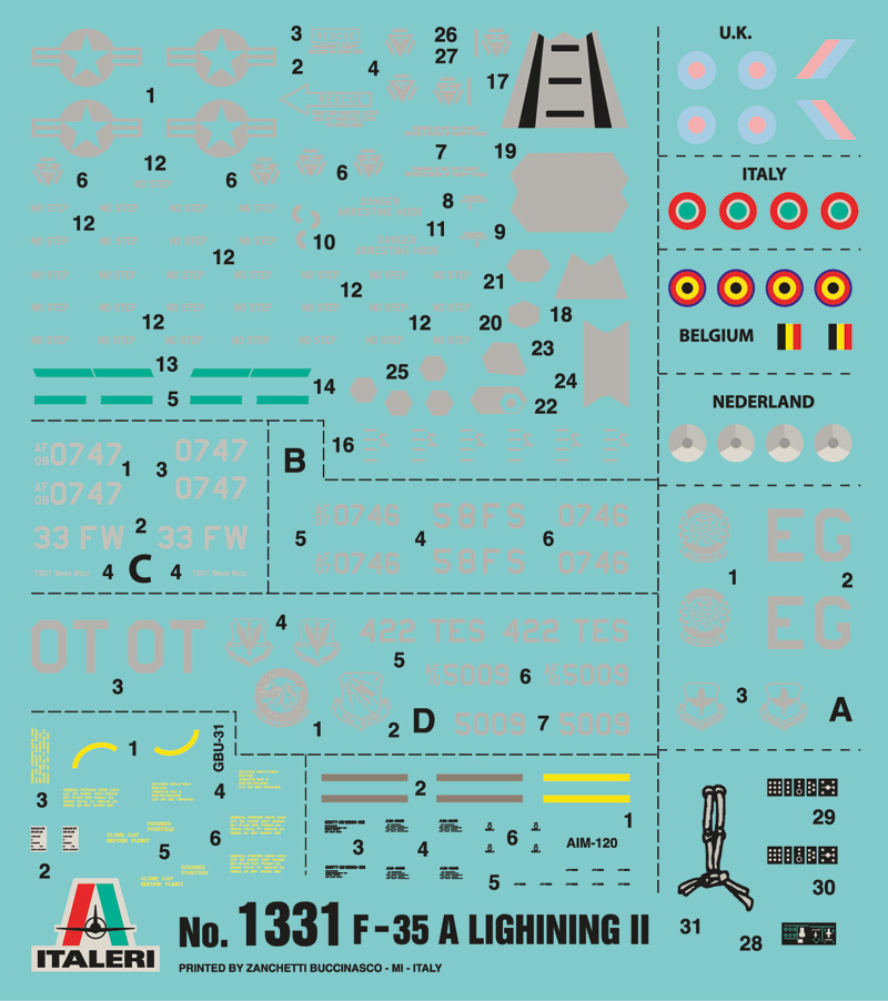 伊达雷利新品-1/72美国F-35A&quot;闪电II&quot;战斗机(1331) 爱德美ac12572,爱德美12569,伊达拉里亚人 作者:satelives 6929 
