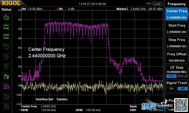 多种2.4GHz遥控信号频谱实测图解（转） 直升机,电池,天线,遥控器,FUTABA 作者:飞龙 2829 