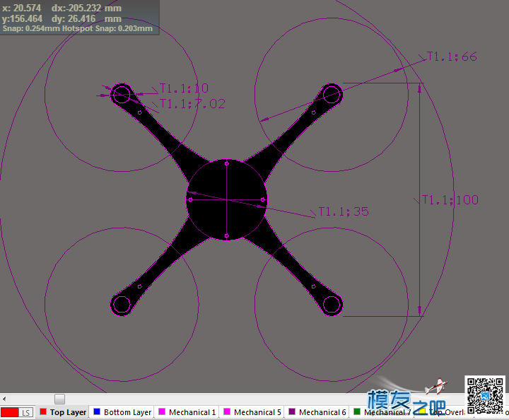 【moz8】自己画的四轴外框 四轴,空心杯 作者:vickers 2104 