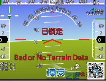 PIX无GPS显示bad or no terrain data不能解锁 遥控器,加速度 作者:扎西兜兜 3802 