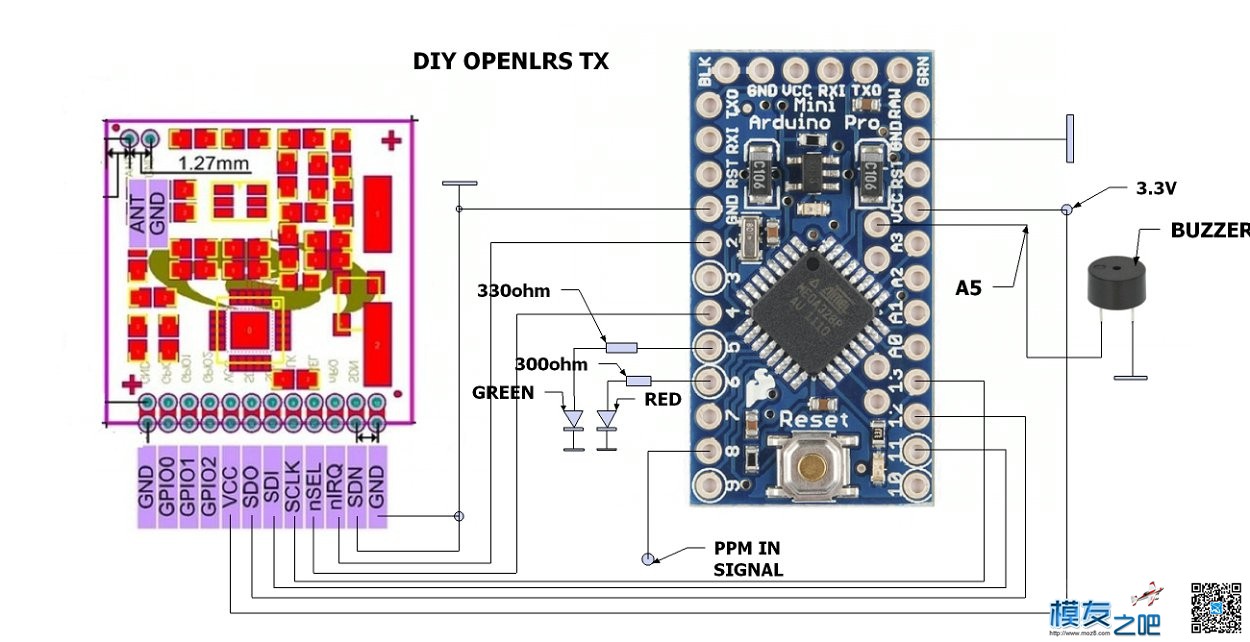 Diy做了openlrs Tx Rx 连接 凤凰433 凤凰 作者:payne.pan 8157 