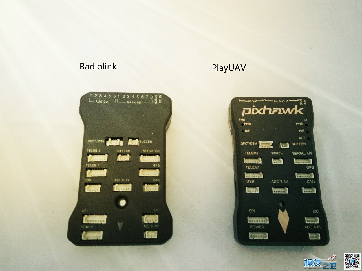 Pixhawk外观和控板比较 RadioLink VS PlayUAV 电池,航拍,四轴,GPS,payne 作者:payne.pan 4367 