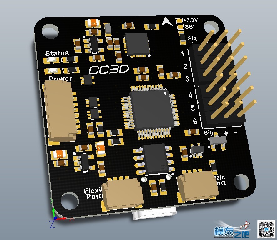 CC3D飞控 原理图、PCB工程、BOM表等 工程 作者:lg5xueyulong 9702 