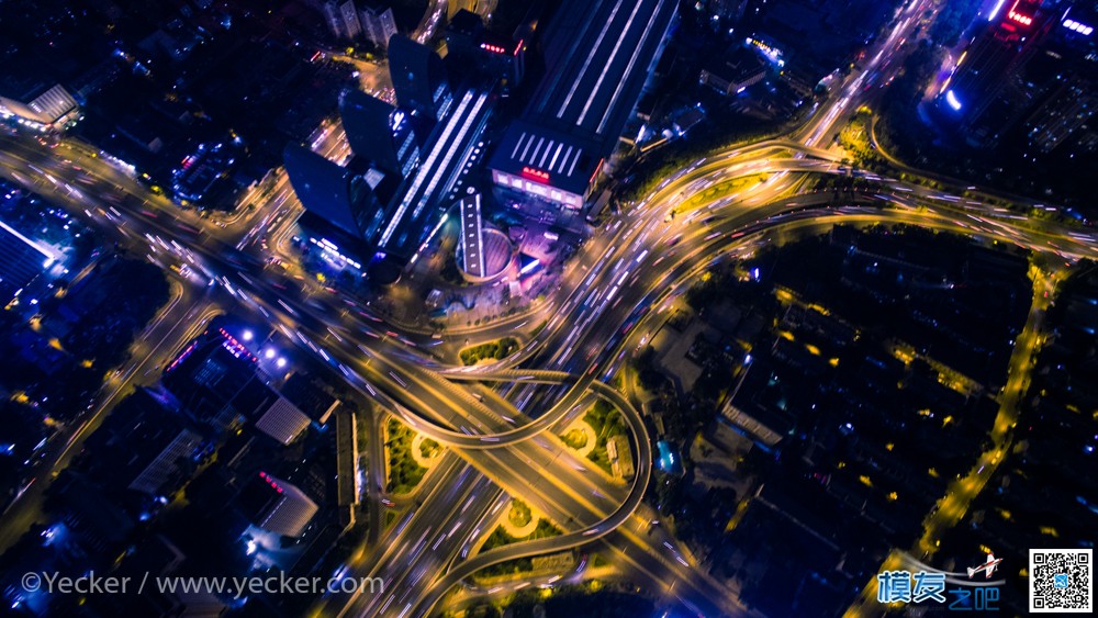 北京夜景航拍 · 北京北站和西直门桥 北京夜景,夜景航拍,航拍北京 作者:yecker 2579 