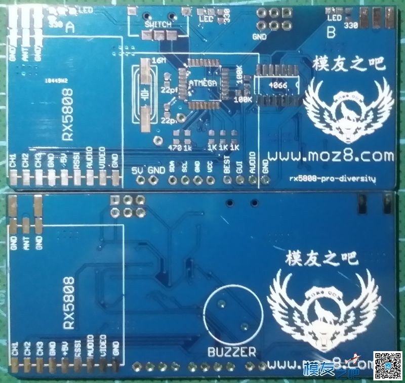 开源接收完成了 开源,5808开源双接收,开源pcb文件,开源gnss 作者:cry-devil 8607 