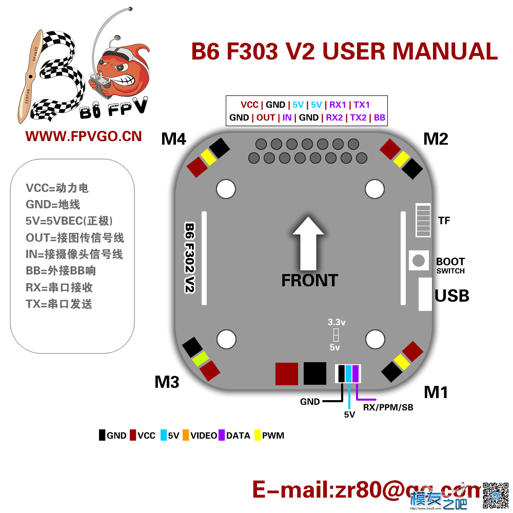 B6 F303 v2（195mm机架）穿越机新手装机篇 穿越机,电池,图传,飞控,电调 作者:军帅 4890 