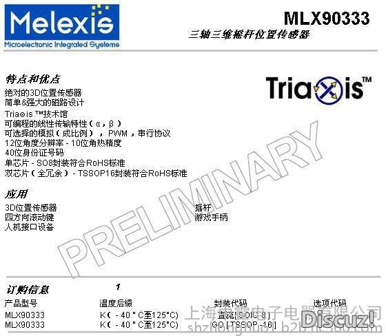 找到一个霍尔模块，请教一可以替代电位器吗MLX90333 霍尔电位器 作者:彬彬好棒 7886 