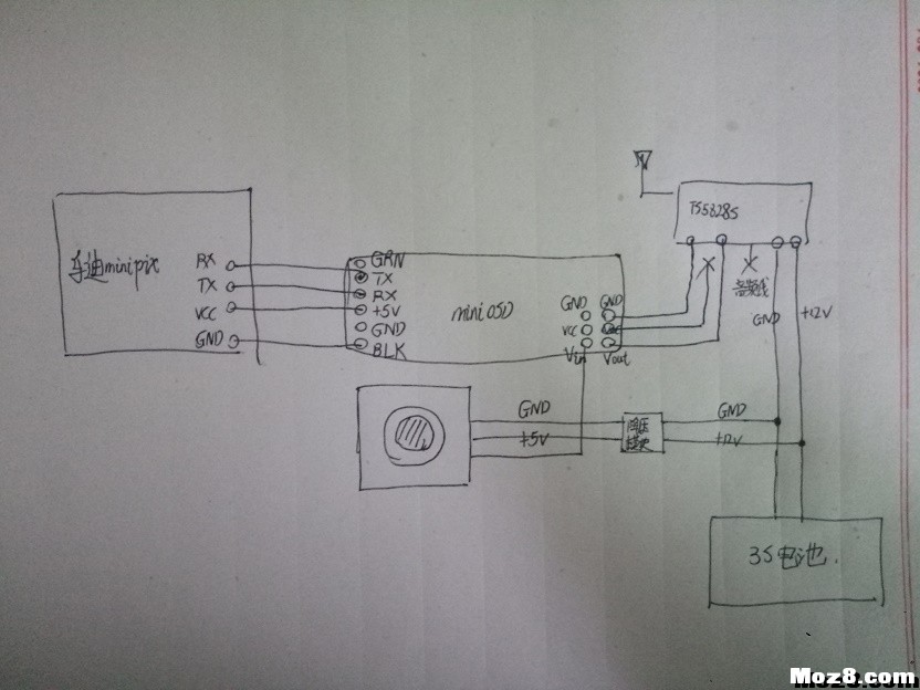 关于miniosd接线和出现的问题 OSD,miniosd更改界面 作者:362605164 6805 