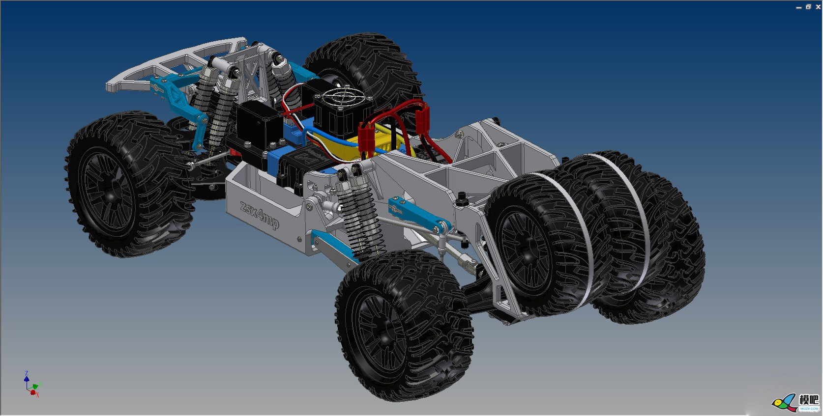 《转》3D打印后直桥短卡——Trophy Truck  精华 超多图 模型,电池,舵机,电调,电机 作者:天真吴邪 5953 