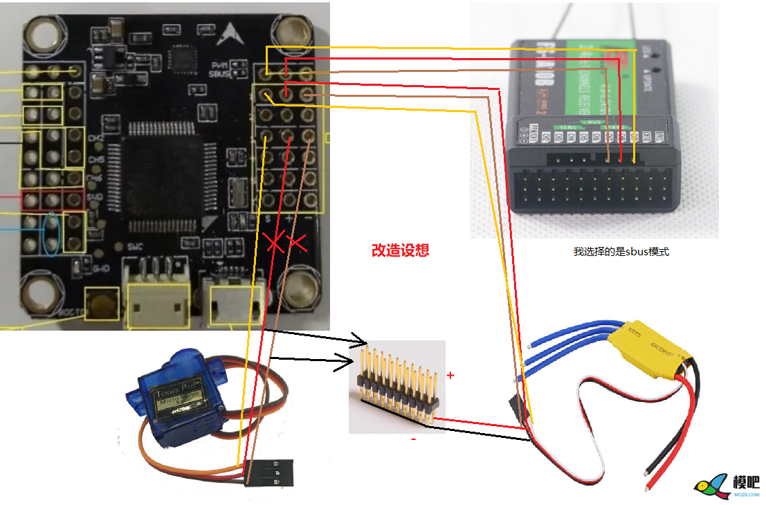 为了保护飞控，计划改下舵机线路。 舵机,飞控,pixhawk飞控,舵机有什么用,sg90舵机 作者:提控砖家 1774 